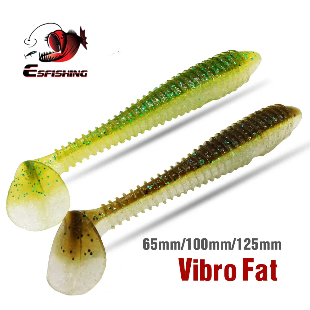 KESFISHING-señuelo Swimbait Vibro Fat 2,6 pulgadas, 4 pulgadas, 5 pulgadas, cebo Artificial de silicona suave, Leurre Souple, Pesca, olor a camarones, Lucio - imagen 3