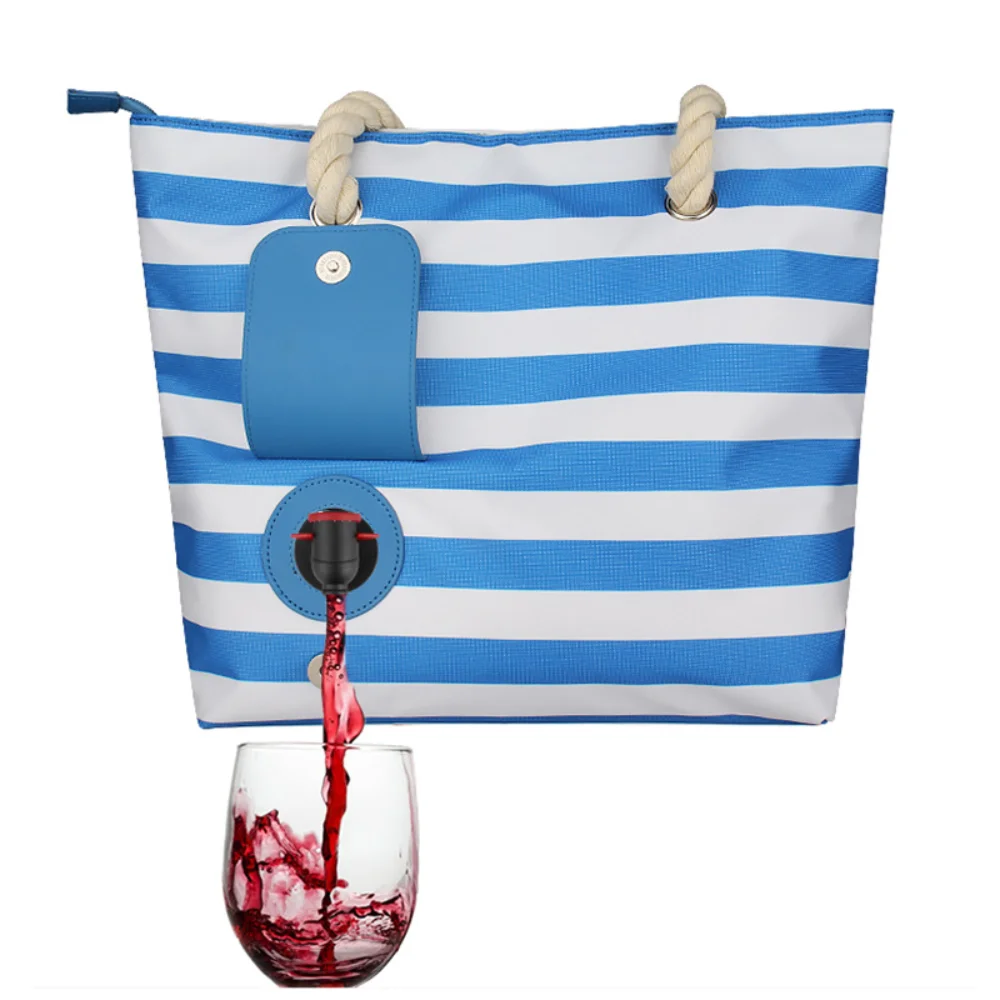 Bolsa enfriadora de vino para playa, bolso térmico portátil, bolsa de viaje para Picnic, refrigerador con correa para el hombro