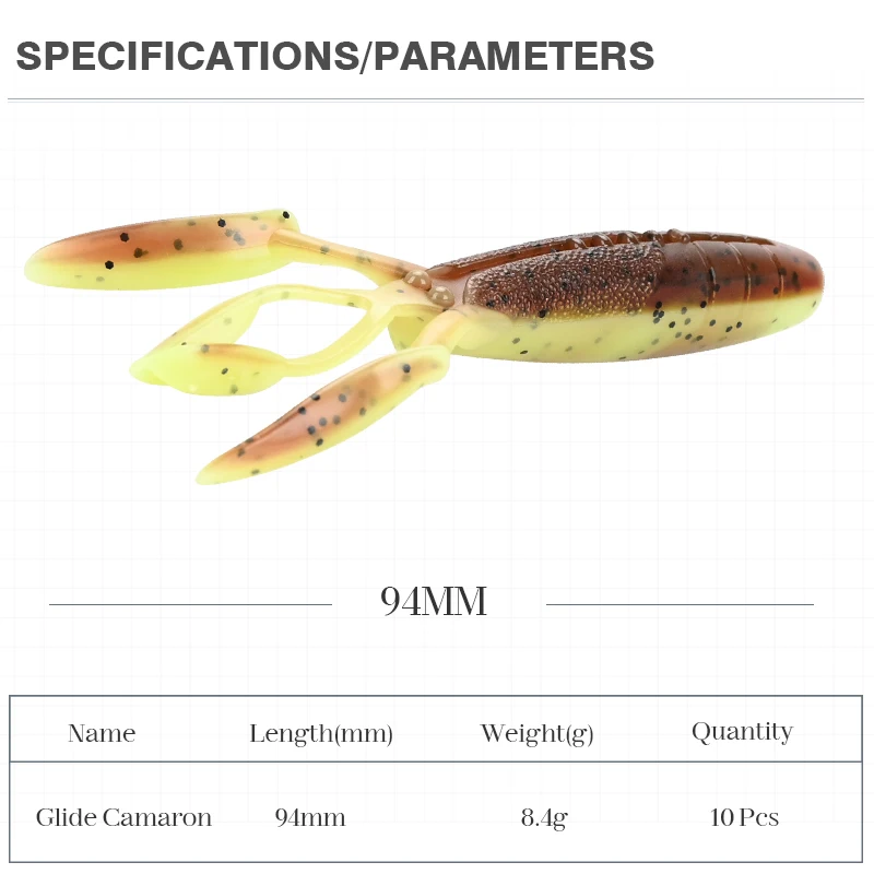 Señuelo de pesca MEREKING Glide Camaron, cebo con movimiento deslizante único hacia atrás, 94mm, 8,4g, señuelos blandos, cebos de plástico Artificial de silicona - imagen 2