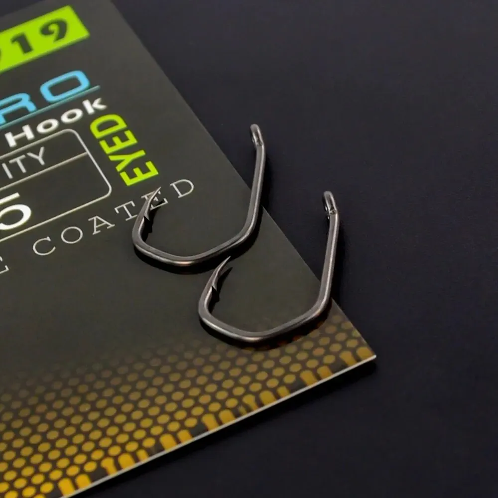 Hirisi 15 Uds. Anzuelo de pesca de acero con alto contenido de carbono recubierto de PTFE Micro púas con ojo accesorios de anzuelo de pesca de carpa X919 - imagen 4