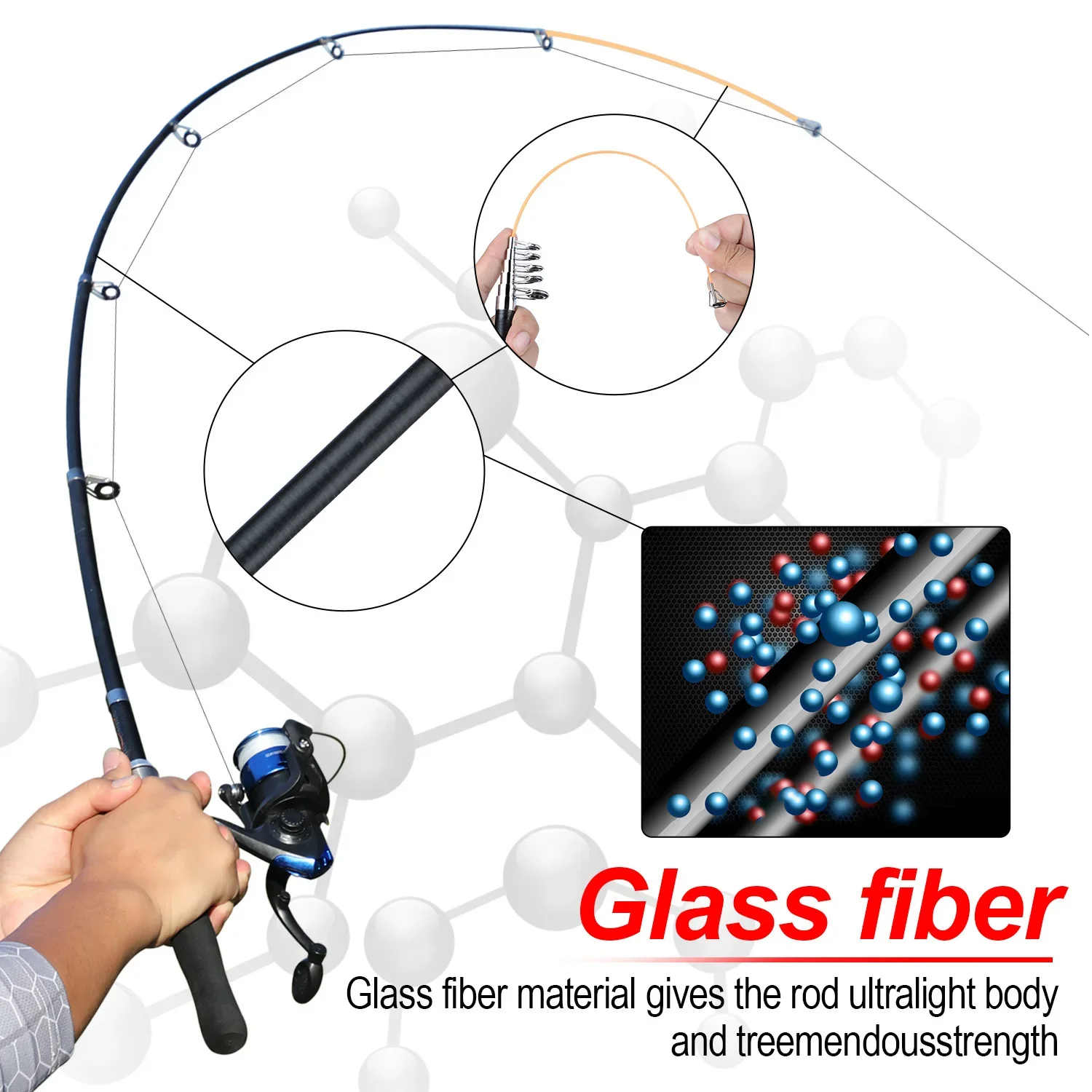 Sougayilang-Juego de cañas de pescar para niños, Kits completos con caña de pescar telescópica y carrete giratorio, anzuelos, juego de postes de viaje de agua salada - imagen 4