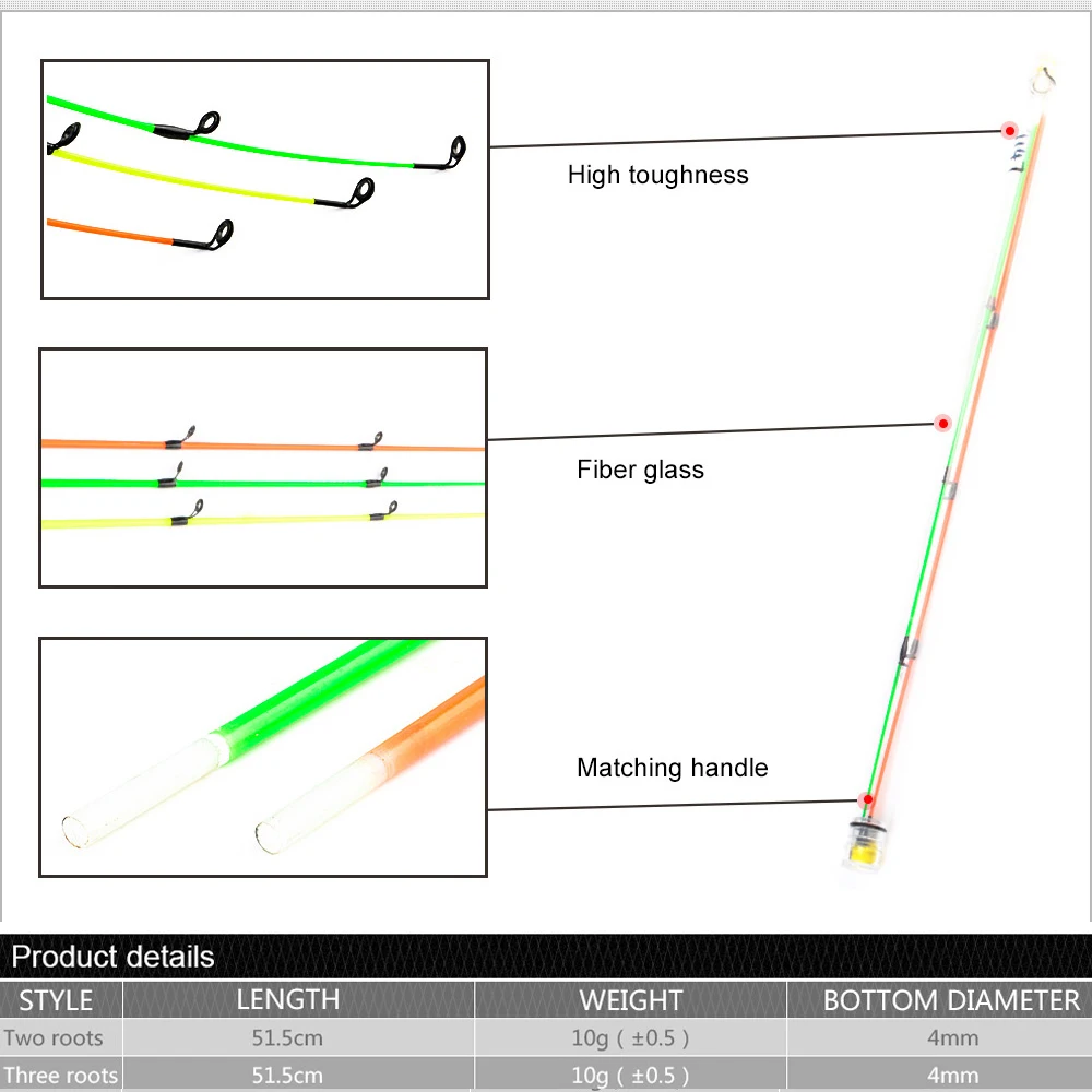 FTK 2-3 uds caña alimentadora de punta superior de vidrio/fibra de carbono M/L/H 30g-120g accesorio de caña de pescar de carpa giratoria - imagen 4
