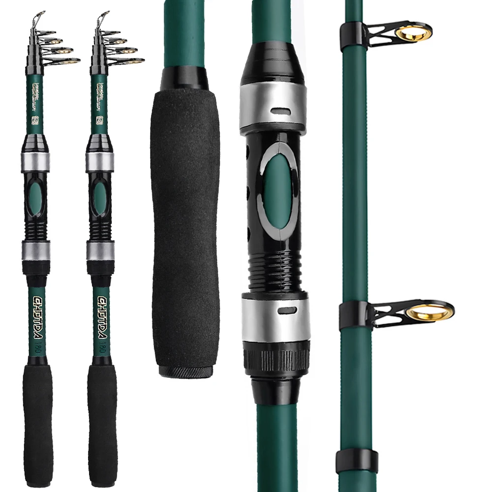 Cañas de pescar giratorias profesionales de 1,8 m, señuelo de prueba de 5g-20g, señuelo telescópico de mar, aparejos de caña de pescar, pliegue de alta calidad, 40cm - imagen 2