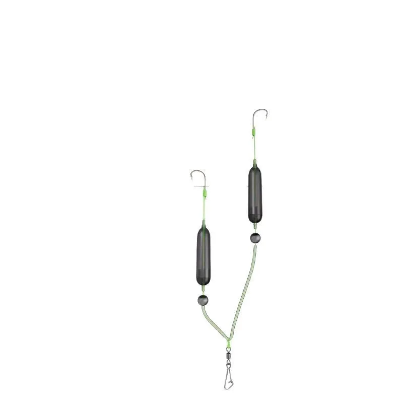 1 unidad de 2 anzuelos, aparejos de pesca para el cabello, anzuelo Iseni, anzuelo de pesca de carpa, listo para usar, tamaño 3 # -11 #   Señuelo de pesca de aparejos de carpa - imagen 5