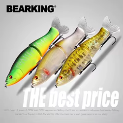 BEARKING-Señuelos de pesca superiores, 135mm, 1oz, Wobblers de pececillo articulado, cuerpo ABS con cola suave, SwimBaits, señuelo suave para Lucio y lubina