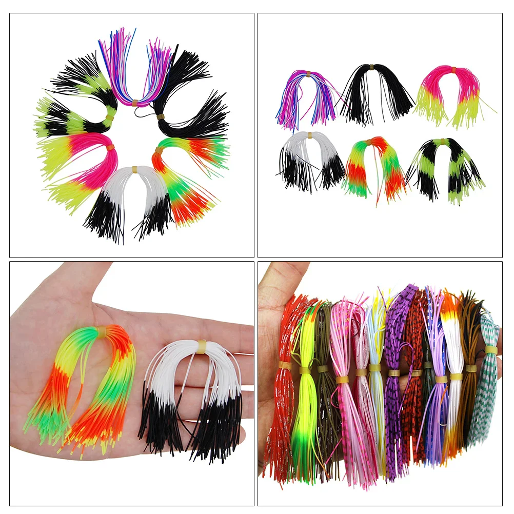 Faldas de silicona de 6 piezas, accesorios de cebo de pesca, Color aleatorio, cola de rana trueno, hierba de agua - imagen 3