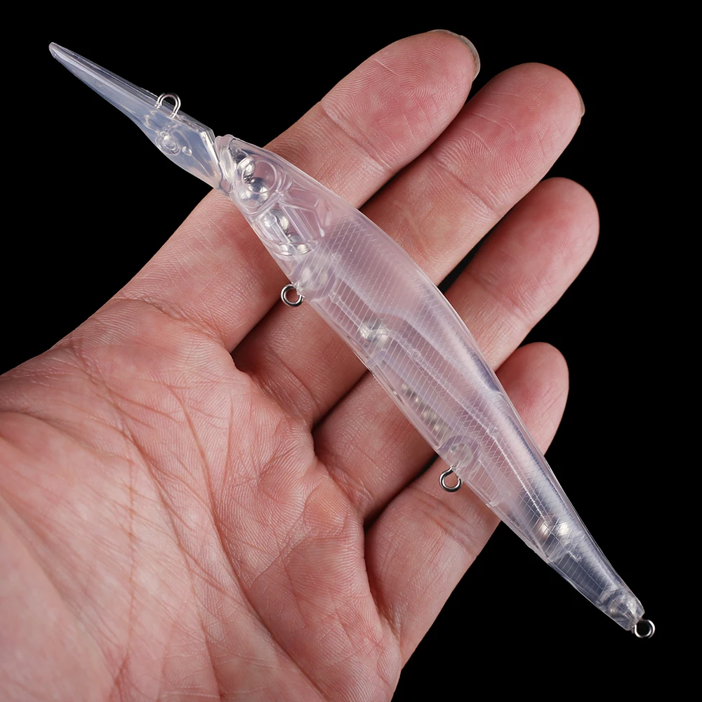 Chan'sHuang, 10 Uds., cebo en blanco sin pintar, 14cm, 13,4g, sonajero de agua profunda, pececillo, bricolaje, hecho a mano, aparejos de señuelo de pesca Artificial - imagen 5