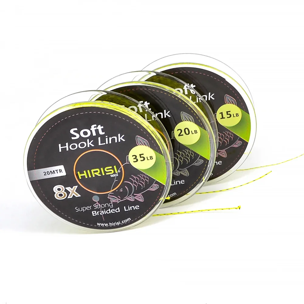 Sedal de pesca de carpa, 2 piezas, 8 hebras, gancho trenzado, 20m, tres tamaños, aparejos de pesca de carpa gruesos - imagen 5