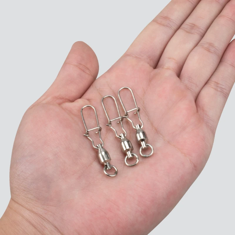 LT005 10 unid/bolsa rodamiento de bolas giratorio anillo sólido conector de pesca barril giratorio señuelo para accesorios de pesca de mar - imagen 3