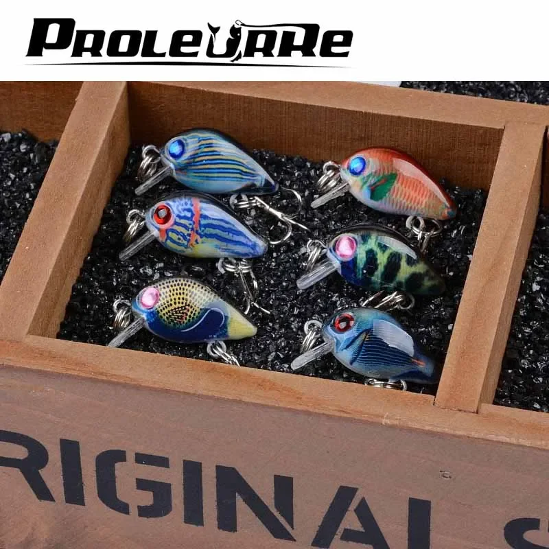 Proleurre-Mini Señuelos de Pesca con manivela, 2,8 cm, 1,6g, Wobblers de plástico, cebo duro Artificial para lubina, carpa, aparejos de Pesca, 1 ud. - imagen 2