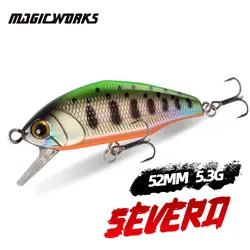 Cebos duros Magic Works Micro Minnow pesca de lubina 5,3g 52mm Jerkbait cebo Artificial Wobbler Mini señuelo de trucha pequeño pececillo hundido