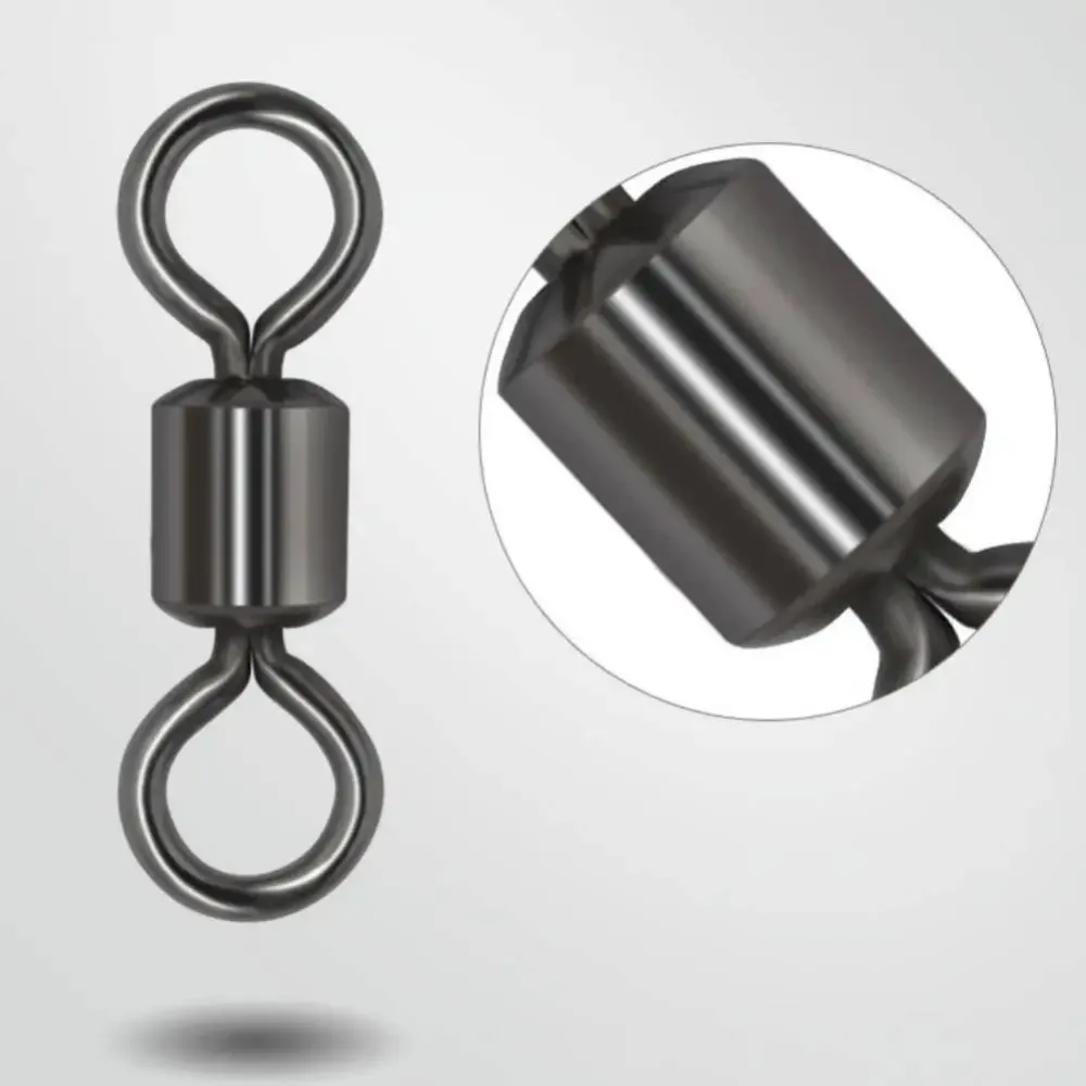 50 Uds. Conector de pesca giratorios, conector de pesca giratorio fuerte, conector de acero inoxidable, rodamiento de barril de anillo sólido - imagen 5
