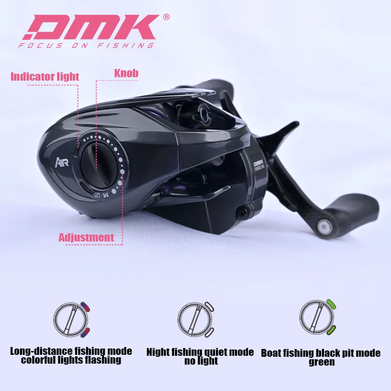 Carrete de fundición de aire DMK CHEETAH serie XINGRUI 133g 7,6:1 11 + 1 7075 carrete tres modos ajustable carrete de pesca de cuerpo de fibra de carbono - imagen 4