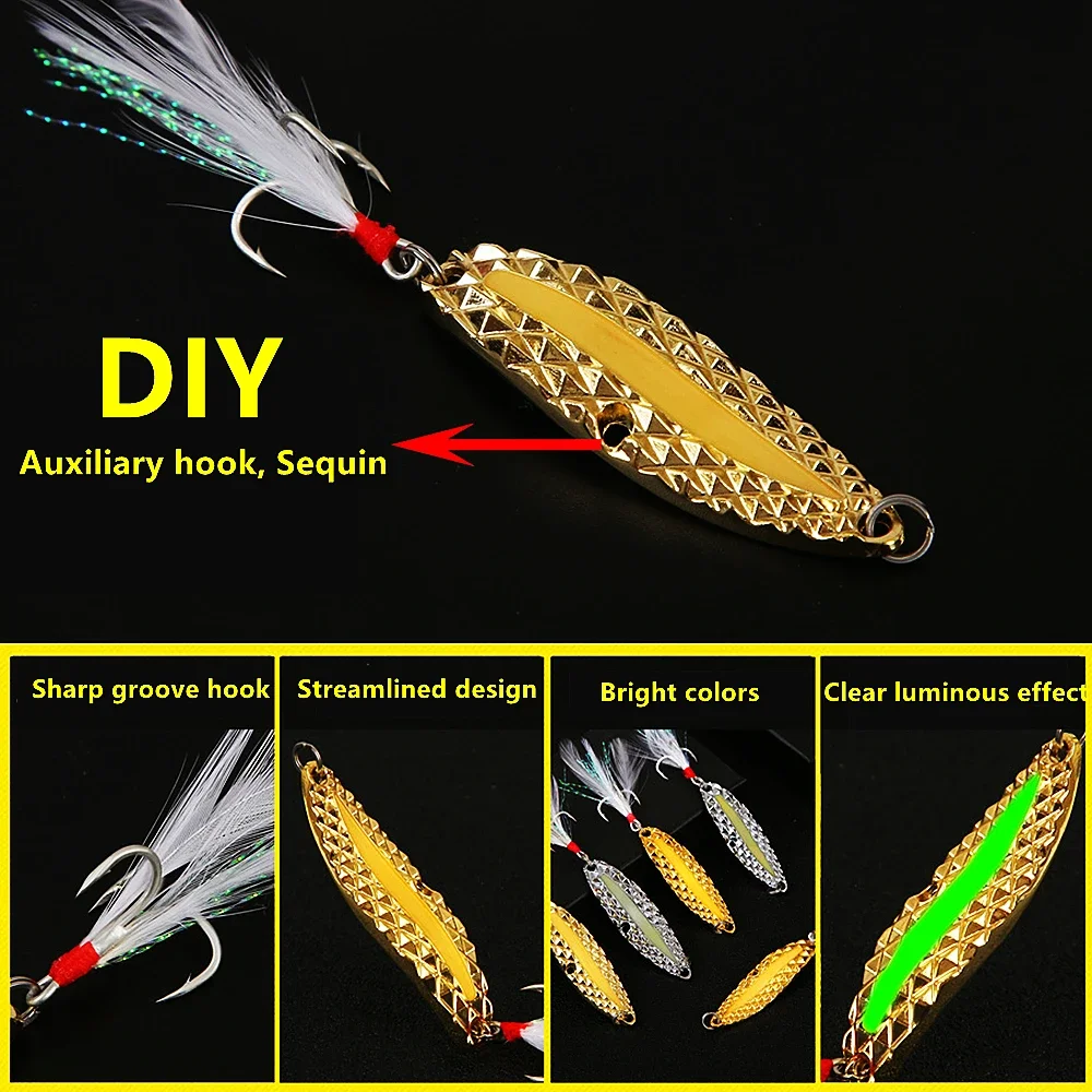 Señuelo de Luya de piezas, conjunto de lentejuelas luminosas, cebo falso, Boca de gallo, simulación de lubina, Pseudo - imagen 3