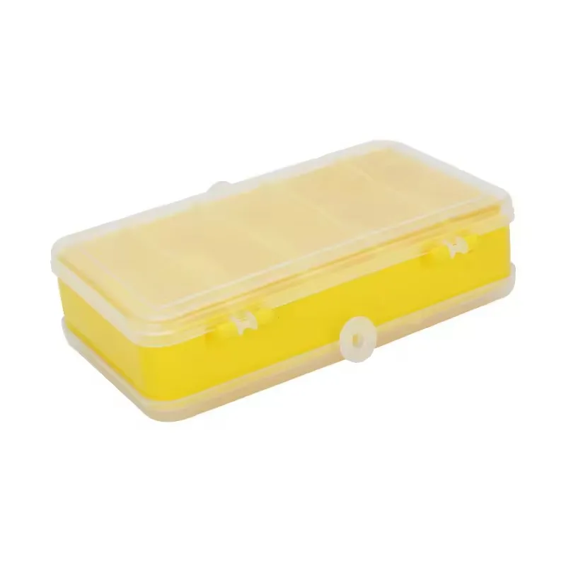 WEIHE caja de aparejos de plástico amarillo, cajas de pesca para almacenamiento, accesorio de señuelo de pesca - imagen 3