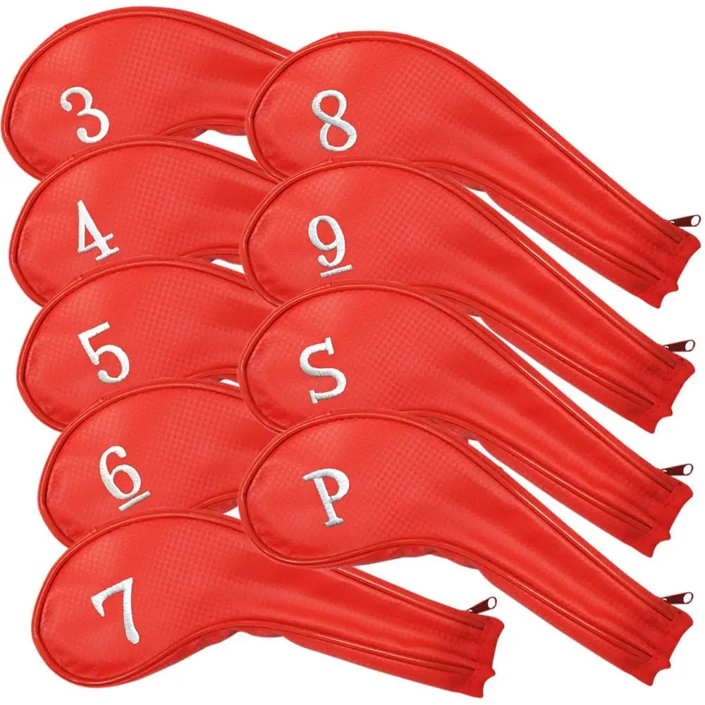 Con diseño de números, equipo de entrenamiento de Golf bordado largo, cubiertas para cabeza de Golf, cubierta para cabeza de hierro, cubierta para cabeza de Golf, cubierta para palos de Golf - imagen 2