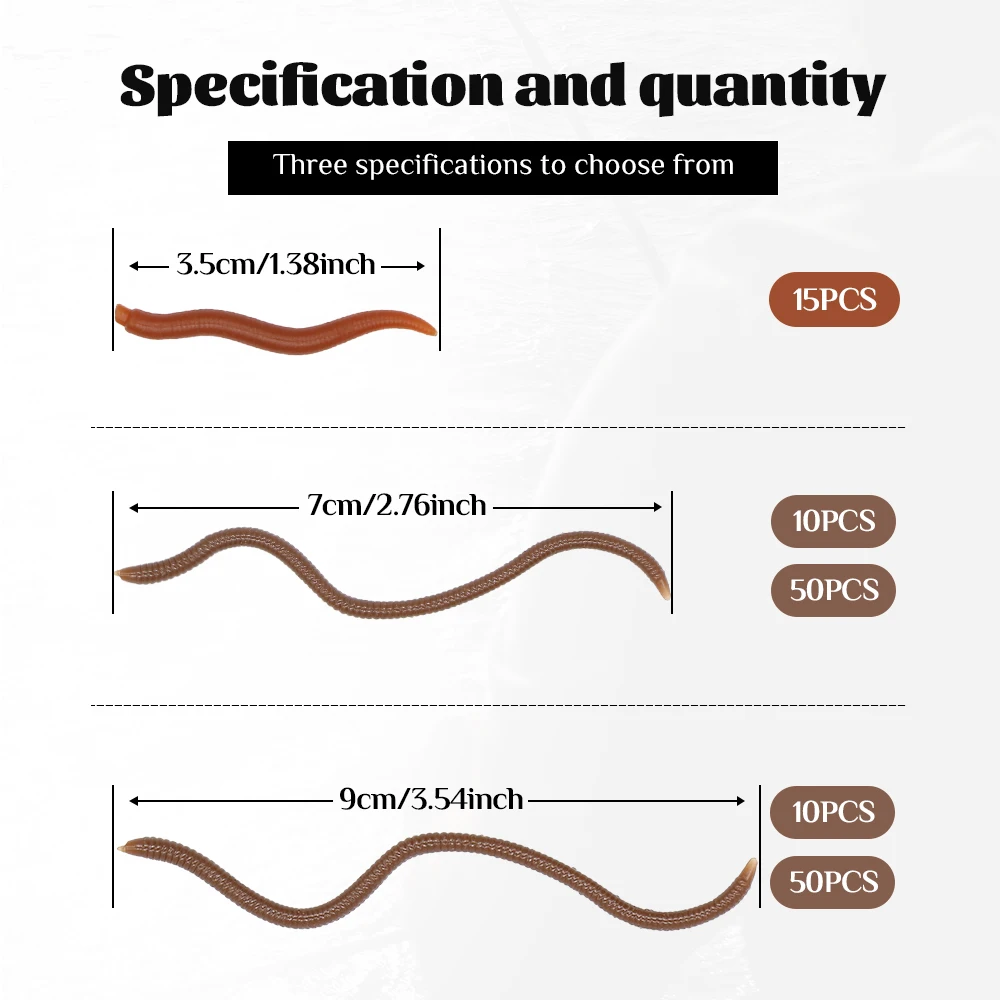 Cebo blando de lombriz de imitación con aroma a camarones, cebo blando con señuelo de gusano de sangre. Adecuado tanto para pescar en agua dulce y salada. - imagen 5