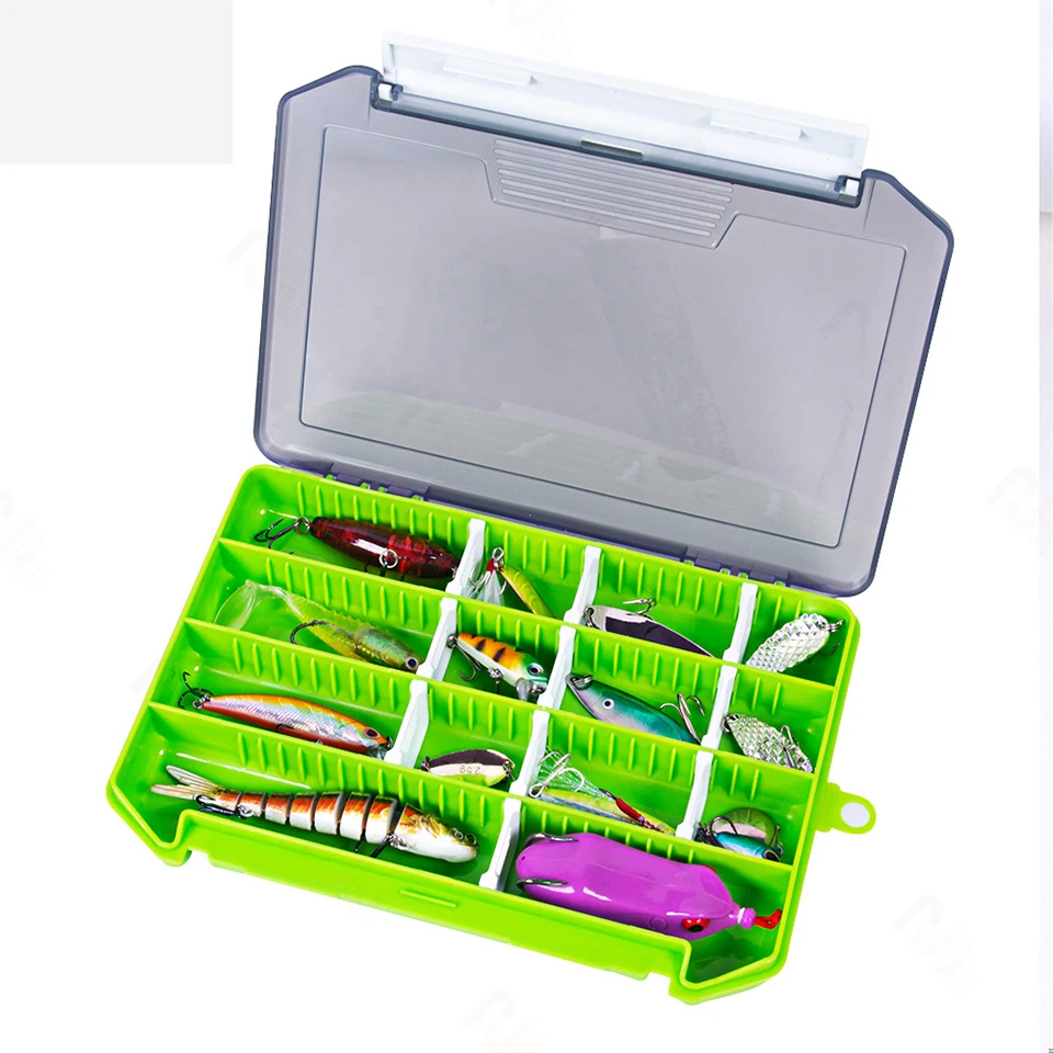 Caja de almacenamiento de cebo de pesca, 14 compartimentos, caja de aparejos de pesca multifuncional portátil - imagen 5