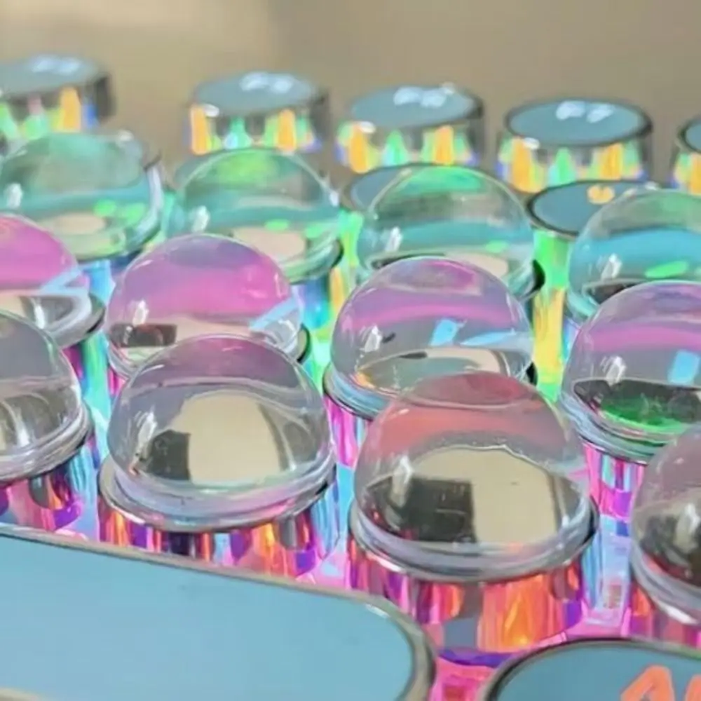 Pegatina de teclado de silicona para decoración de uñas, pegatinas de teclado hemisféricas transparentes, asistente de escritura para decoración de uñas - imagen 4