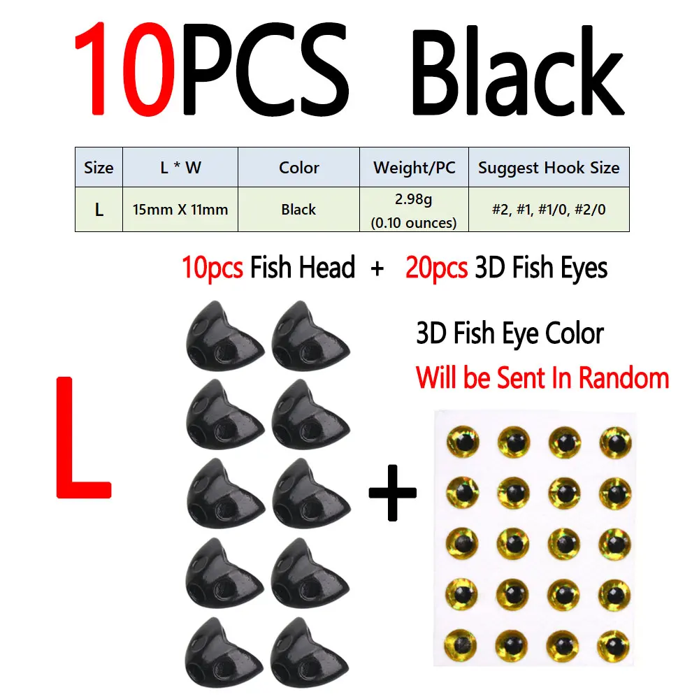10pcs Black L