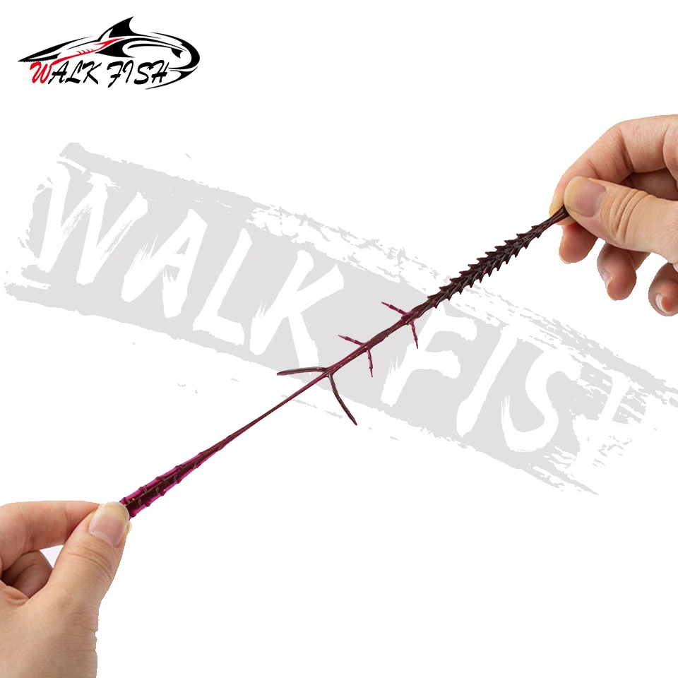 WALK FISH-cebos artificiales de plástico suave Isca, cebos de Pesca de 65mm y 2g, señuelo flotante de Camarón, aparejos de Pesca para lubina, 10 Uds. - imagen 4