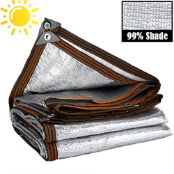 Toldo reflectante plateado anti UV para coche y pérgola máxima sombra
