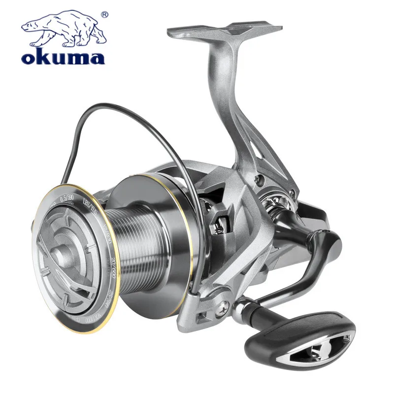 Okuma, totalmente taza de alambre de Metal 4,8: 1, carrete de pesca giratorio de objeto grande, carrete fuerte de 25KG, arrastre de agua dulce y salada 8000-14000 - imagen 3