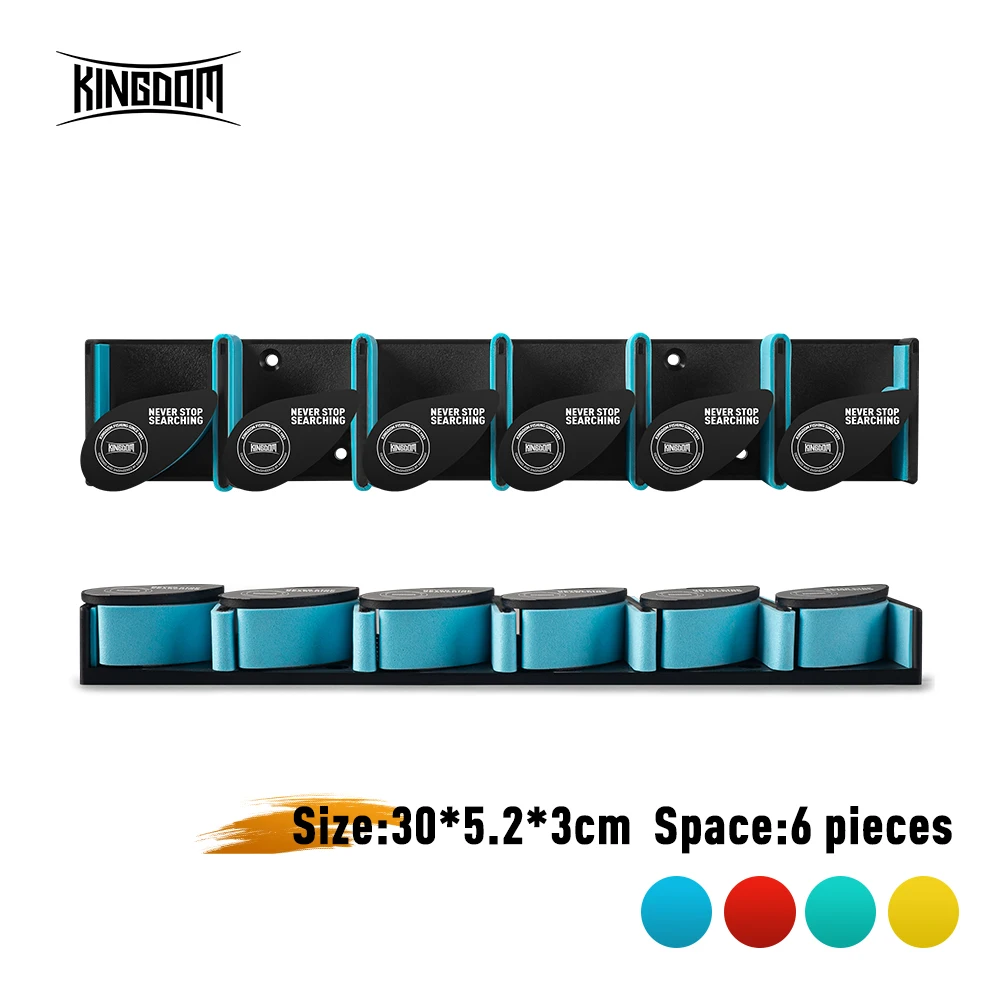 Kingdom-estante de almacenamiento para cañas de pescar con 6 agujeros, soporte para caña de pescar montado en la pared, marco fijo de pantalla Vertical Simple - imagen 2