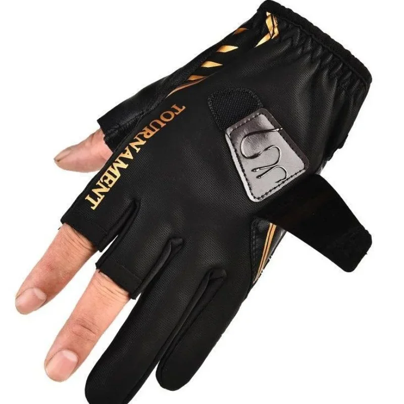 Guantes de pesca impermeables cuero genuino para hombre alta gama