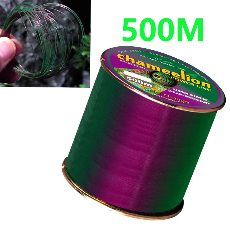 REDTOMATO 500m línea camaleón que cambia de Color abrigo de fluorocarbono monofilamento nailon carpa alambre líder línea equipo de pesca - imagen 4