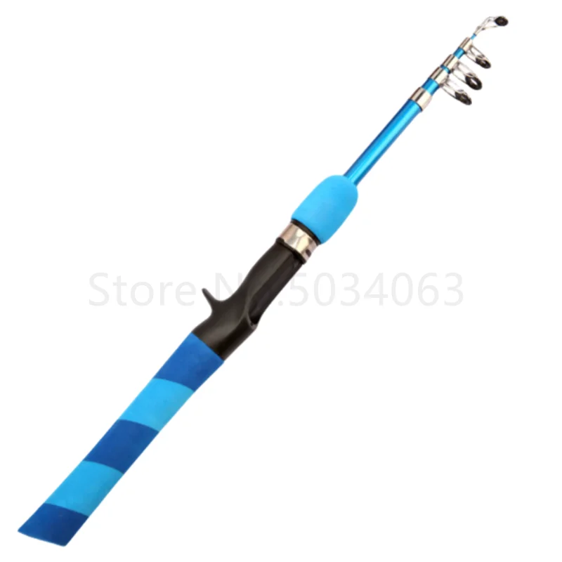 Caña de fundición para exteriores, caña de pescar portátil, Mini caña de pescar de acero reforzada con vidrio retráctil de luz corta - imagen 2