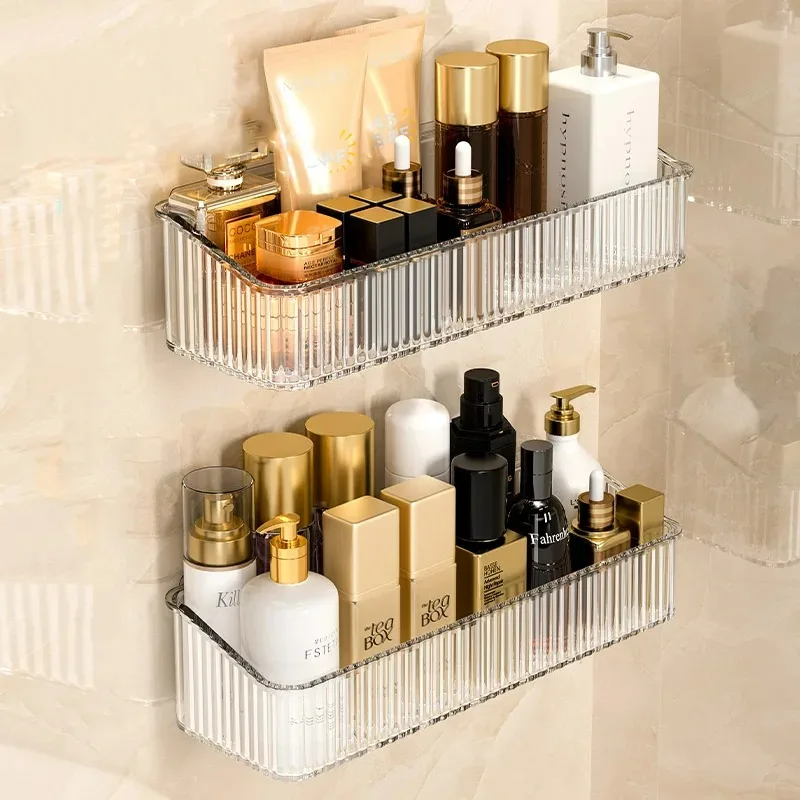 Bathroom Storage Rack Toilet Without Punching Wall Hanger Toilet Wall Cosmetic Storage Rack Bathroom - imagen 3