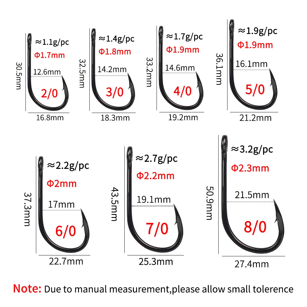 Elllv-anzuelo de cebo Offset de alta resistencia, anzuelos de pesca Jigging de níquel negro fuerte para agua salada, pesca en barco, 2/0 - 8/0 - imagen 4