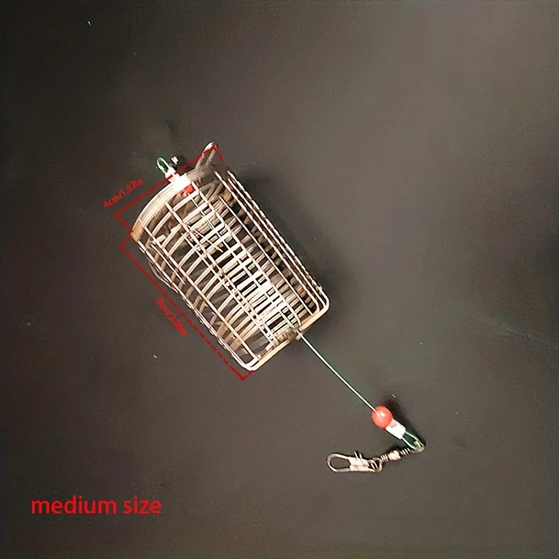 Jaula de cebo de alambre de acero inoxidable duradera de 5 piezas para pescar: fácil de usar y conveniente para dispositivos de lanzamiento y alimentadores de cebo - imagen 3