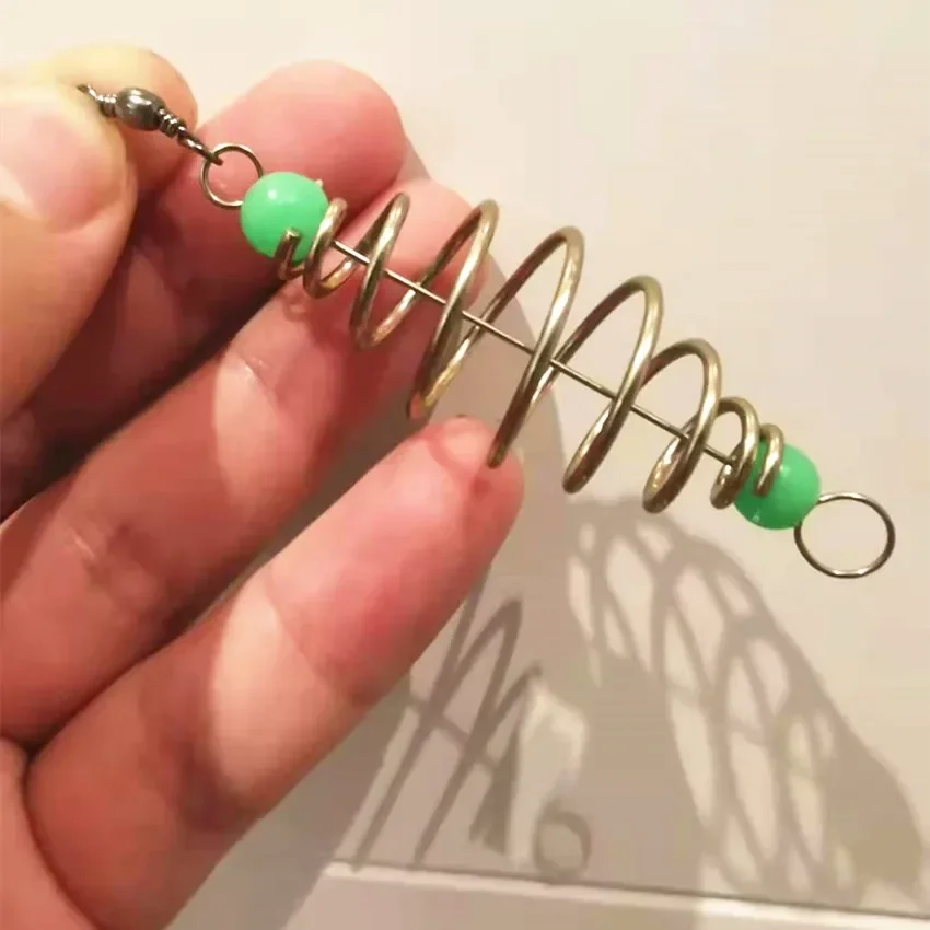 10 Pcs/Set Large Feeder Fishing Bait Spring Lure Inline Hanging Tackle Olive Type with 8-ring Spring Punch Fishing Accessories - imagen 4