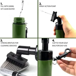 Cepillo limpiador ranuras golf profesional – Kit con botella spray