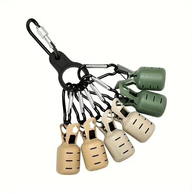 Cubierta protectora de madera para camarones, herramientas de pesca, Clip de calamar, cubierta protectora de cebo, equipo de pesca, 6 uds.