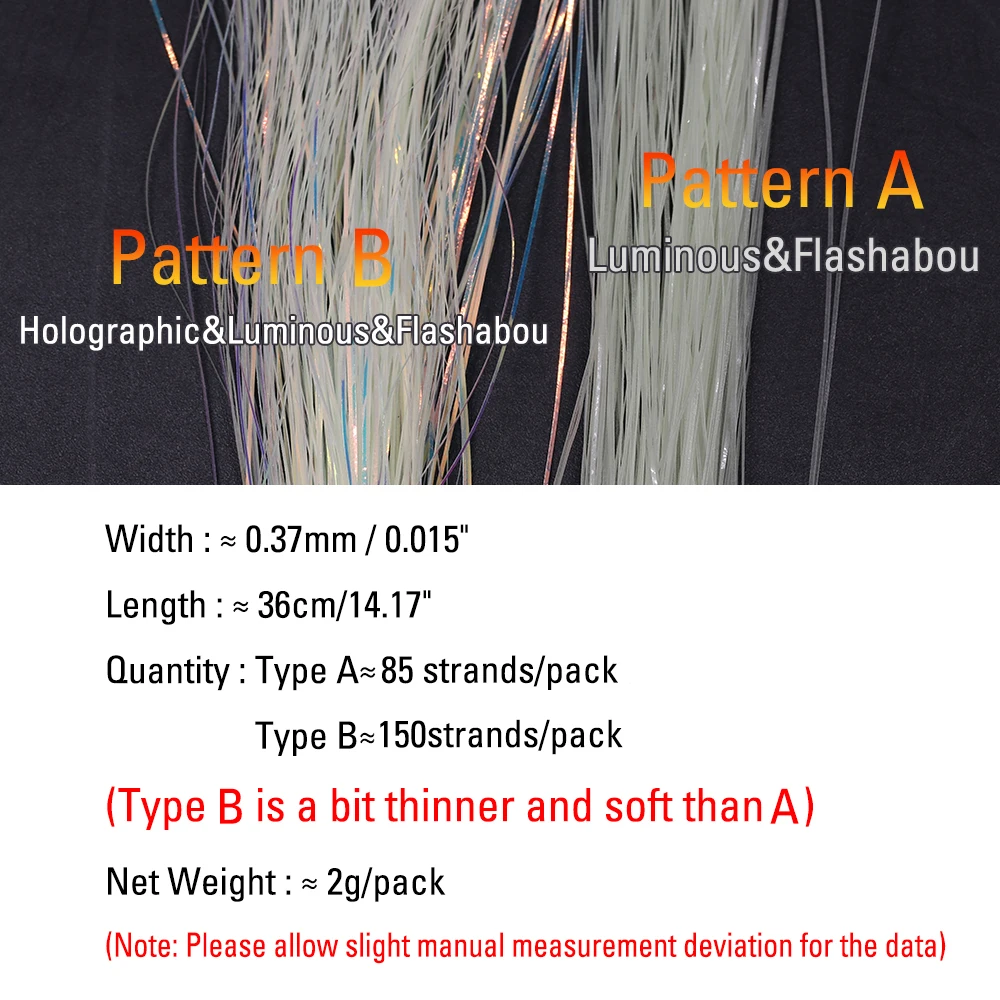 ICERIO 0,37mm luminoso Flashabou oropel brillo mosca atado Material para Steelhead Streamer moscas ayudar gancho plantillas Bucktail señuelo - imagen 4