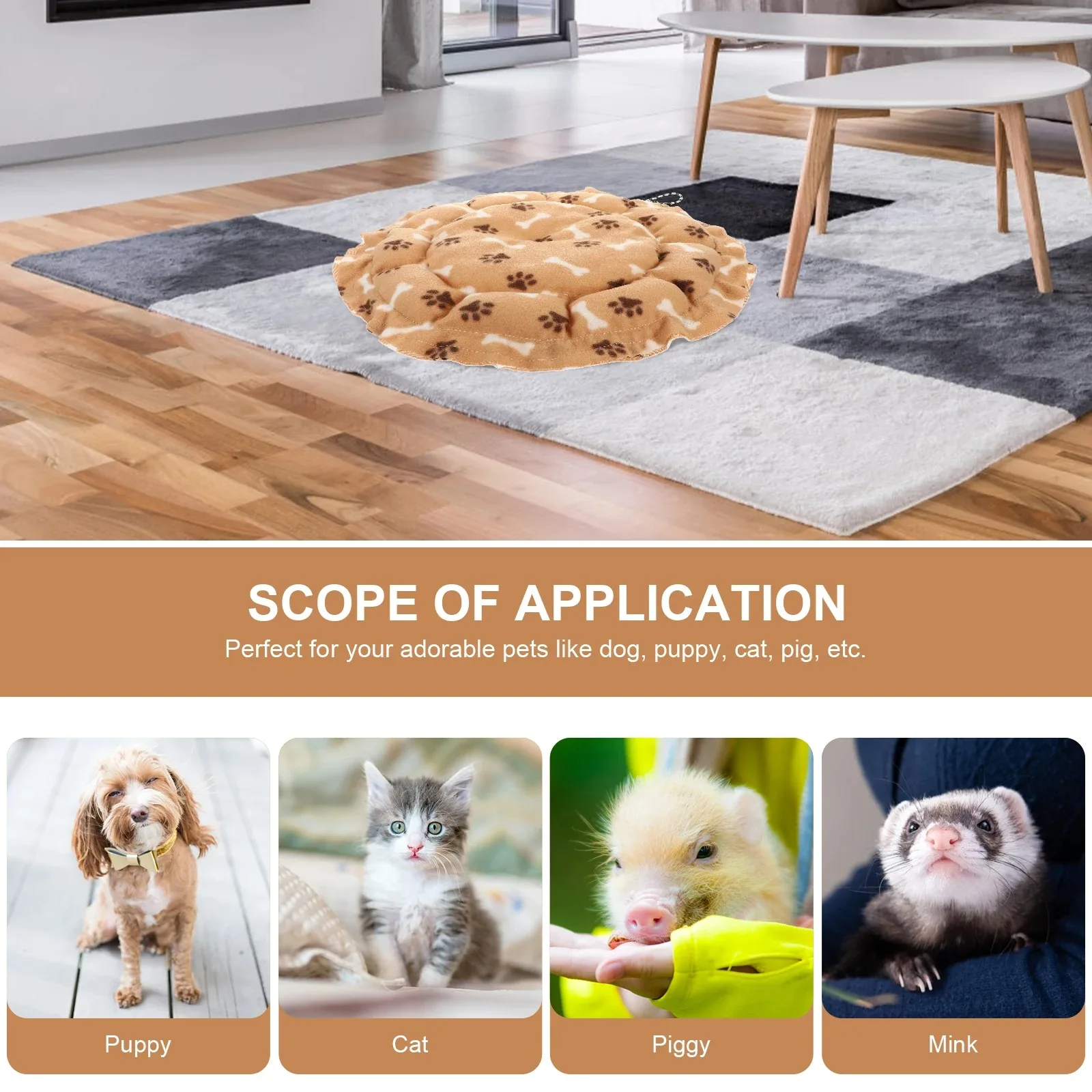 Cama para mascotas para perros y gatos, almohadilla cálida para otoño e invierno, cómoda estera de felpa para uso doméstico, nido acogedor para animales pequeños - imagen 5