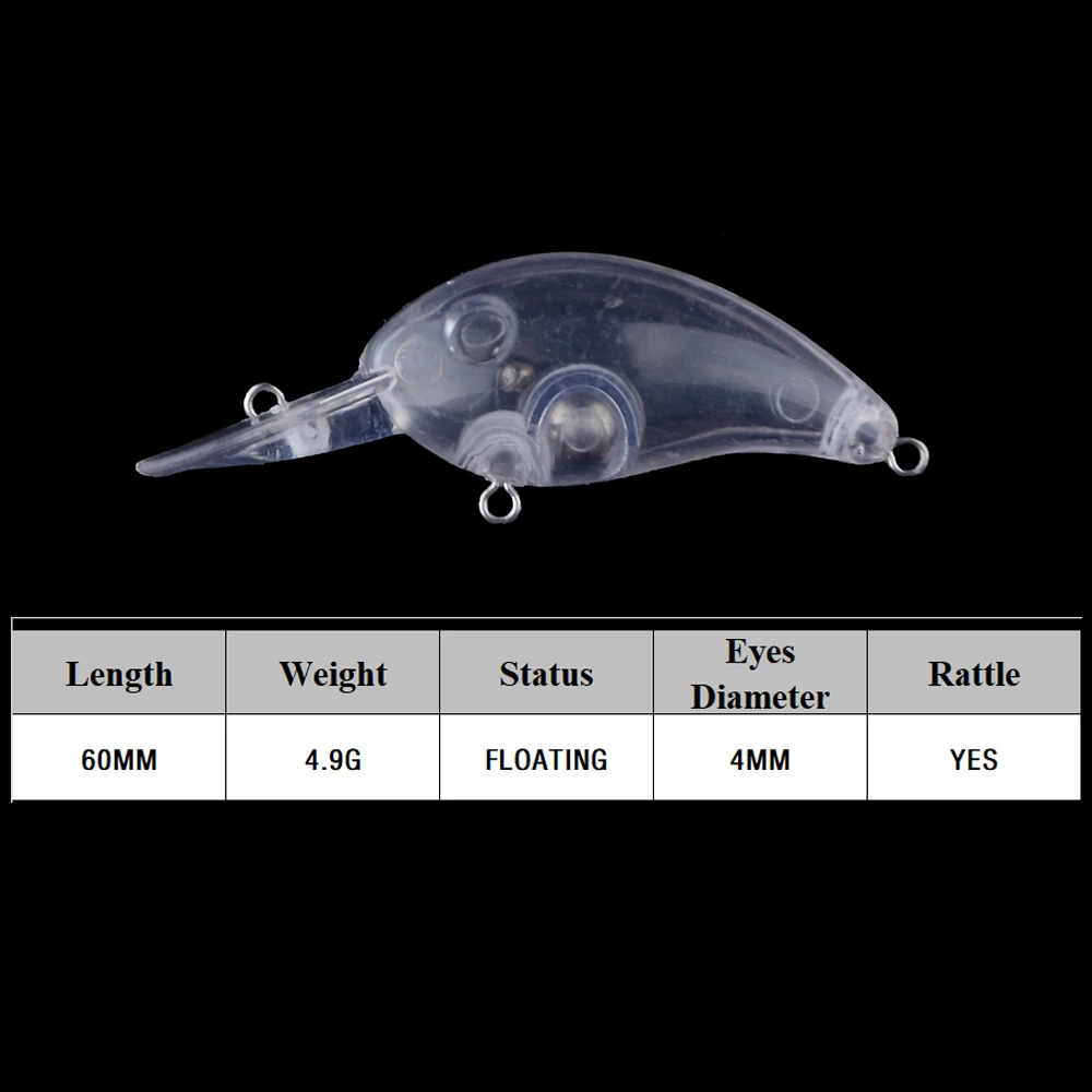 Chan'sHuang Señuelo Crankbait Transparente con Sonajero Flotante - imagen 2