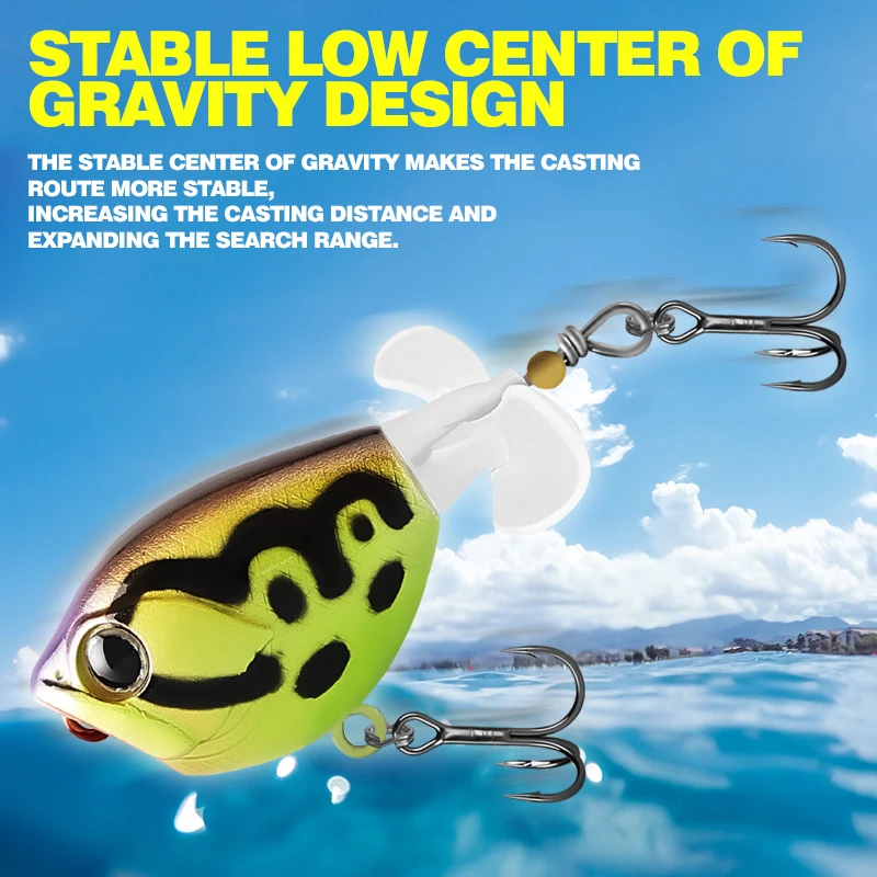 TAIYU Popper Microbait Topwater doble hélice para salpicadura - imagen 2