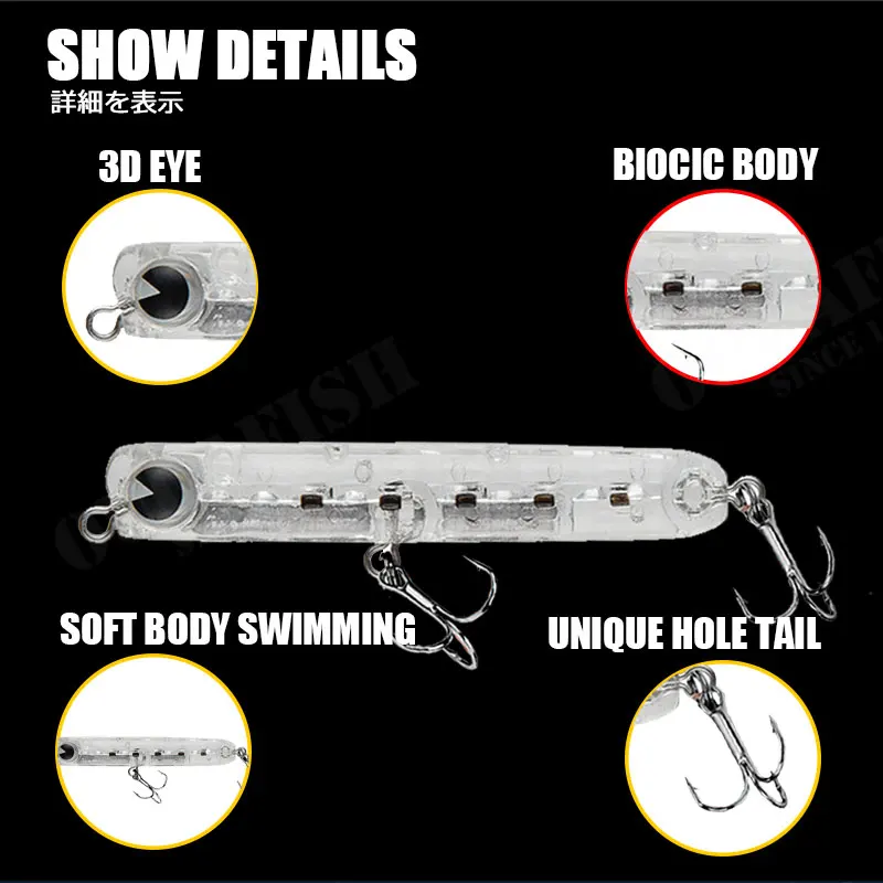 Cebo de lápiz de hundimiento 60mm 4,8g Wobbler trucha Isca Artificial caballa Micro mar señuelo de pesca sábalo lubina equipo de pesca - imagen 5