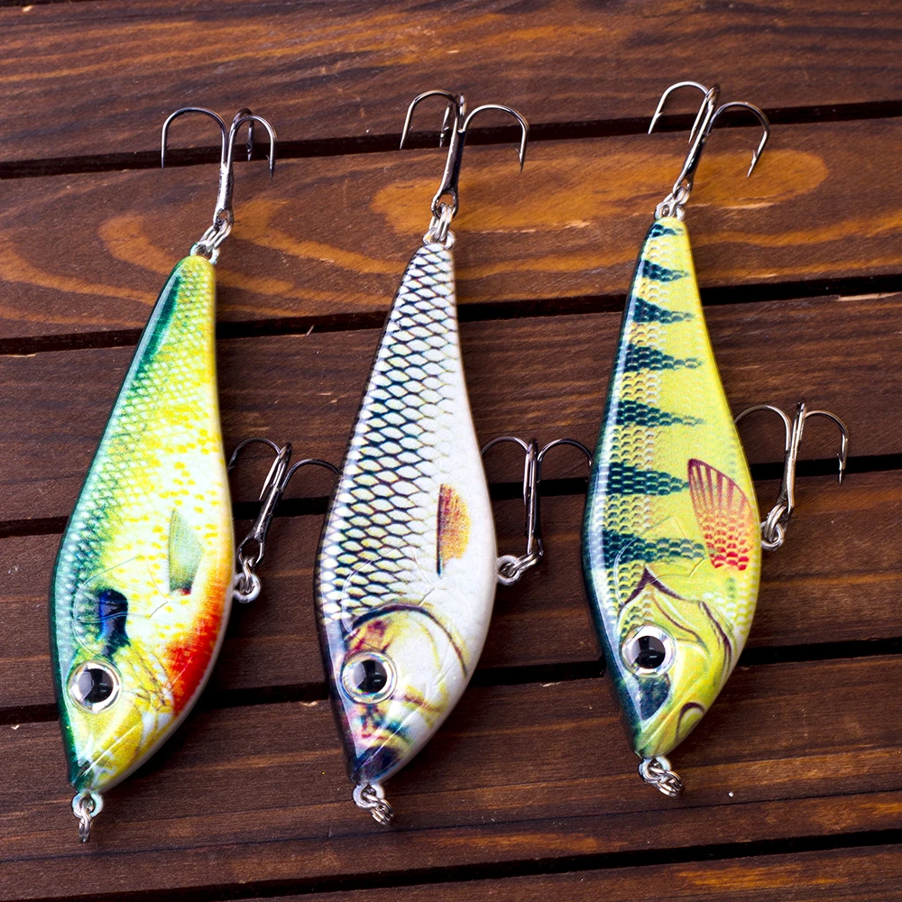 CCLTBA Jerkbait 5 tipos de señuelo de pesca de Lucio Glide Jerk cebo duro Artificial Wobbler hundimiento Jerkbait muskies aparejos de pesca - imagen 3