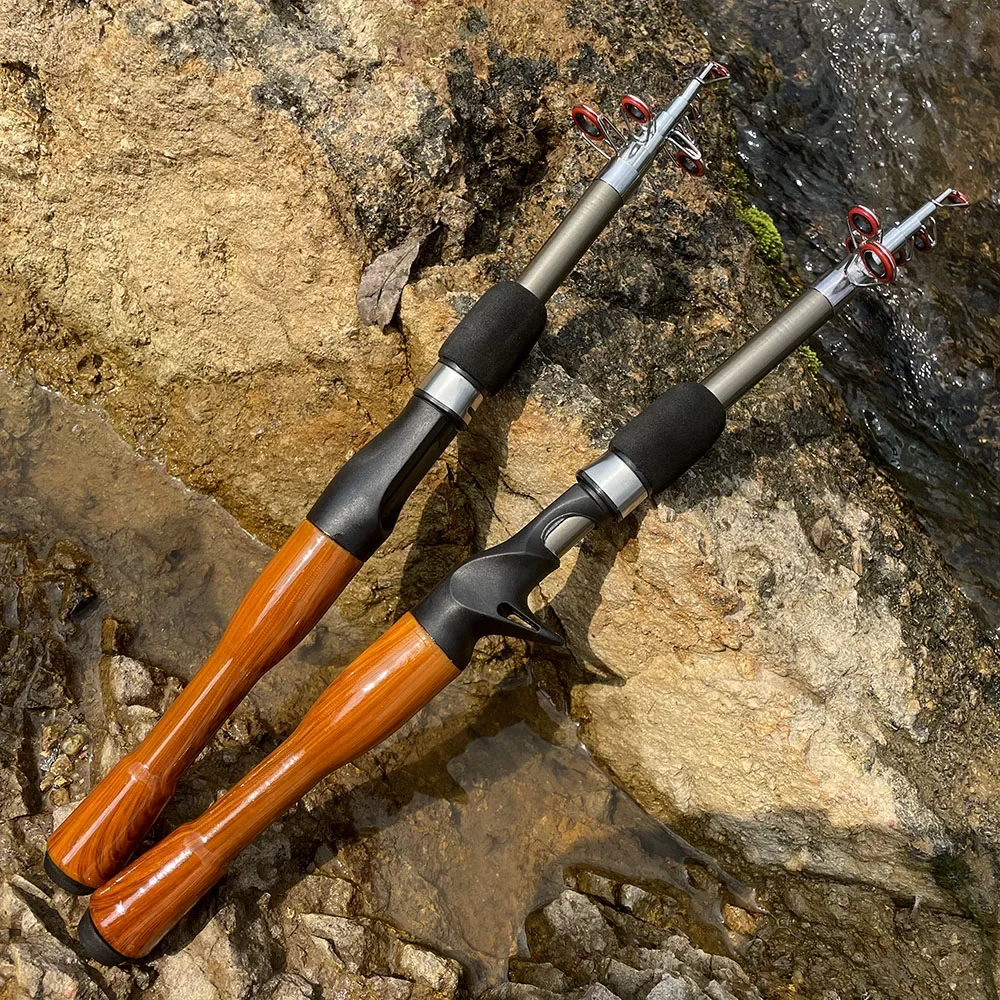 Mini cañas de pescar telescópicas de luz corta, equipo de Pesca profesional de 1,3 M, 1,6 M, 1,8 M - imagen 5