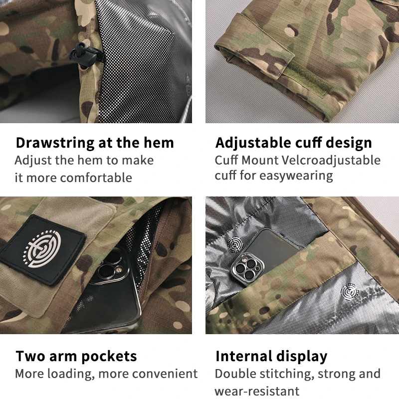Chaquetas tácticas para hombre, Parkas cálidas de invierno, cortavientos del ejército de camuflaje CP de EE. UU., chaqueta militar para acampar y senderismo, abrigo Polar reflectante de calor - imagen 4