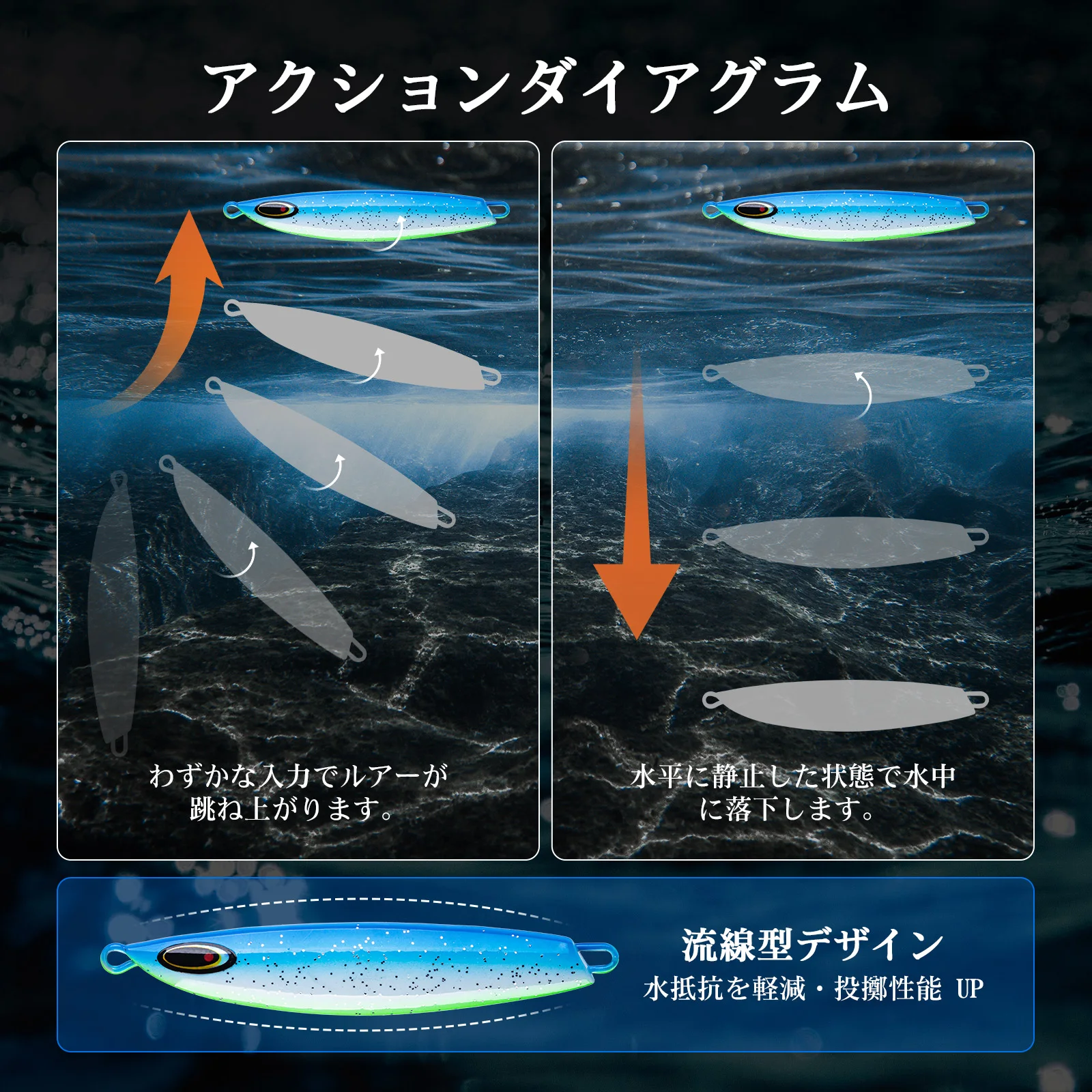 Señuelos metálicos slow jig Goture – Cucharas pesca lenta para mar - imagen 5
