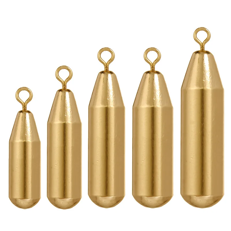 100 Uds pesas de Pesca plomos 1,8g 3,5g 5g 7g 10g pesas de Pesca deslizamiento de latón suministros de Pesca accesorios Pesca - imagen 2