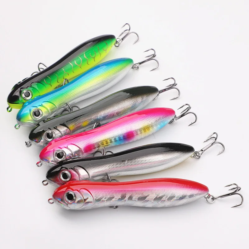 Señuelo de Pesca Testar, 100mm, 16g, cebo tipo lápiz Topwater de fundición larga, Caminar el perro, cebo láser flotante para Lucio, Pesca - imagen 4