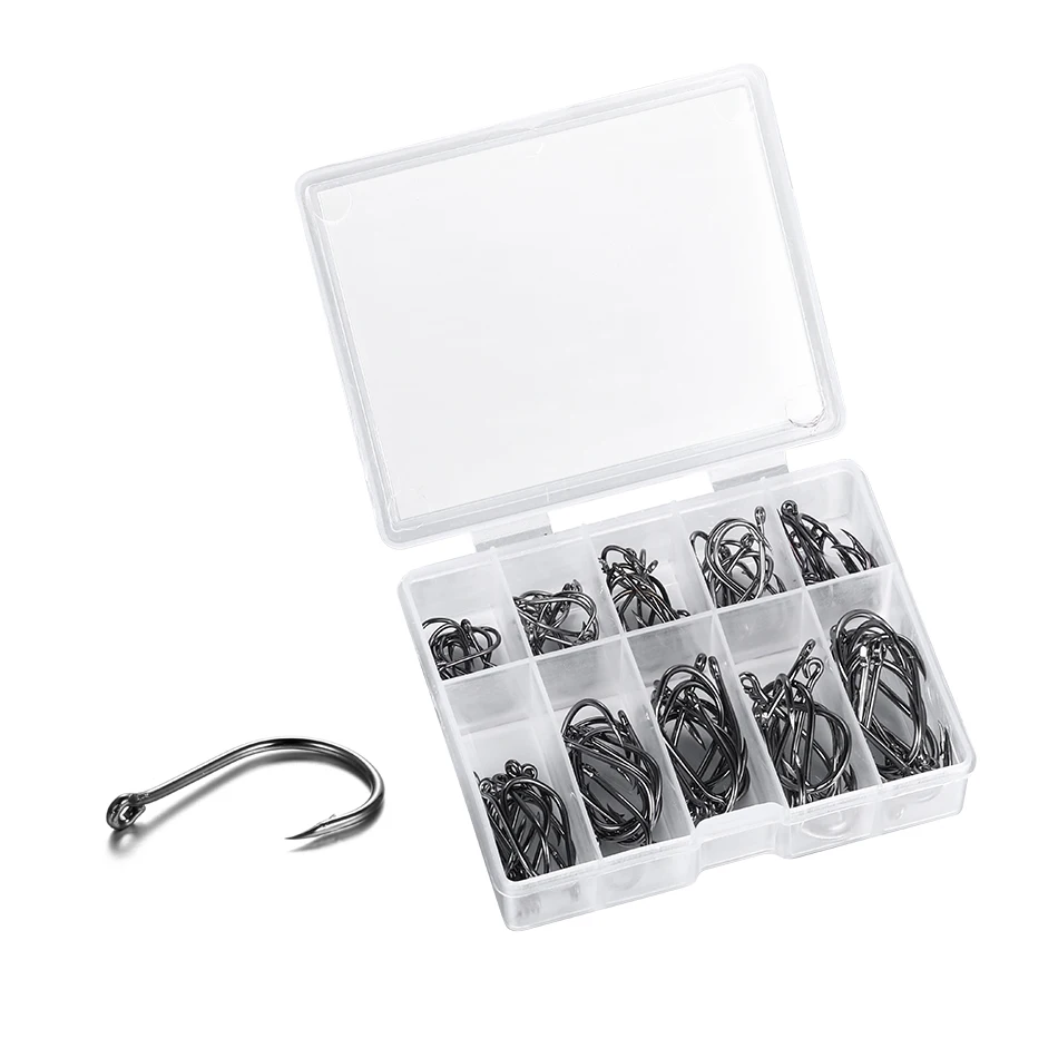 Kit de anzuelos de paleta para pesca con mosca, set de cebos de acero al carbono, accesorios para pescar en mar, 100 unidades - imagen 5