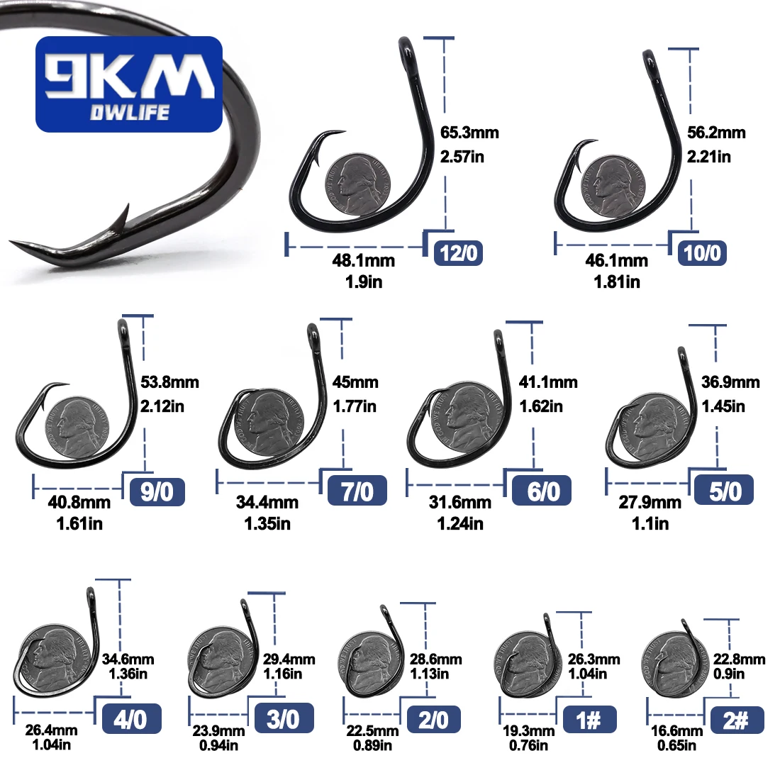 Anzuelos Circulares 9KM Compensados – Extra Fuertes para Cebo Vivo - imagen 3